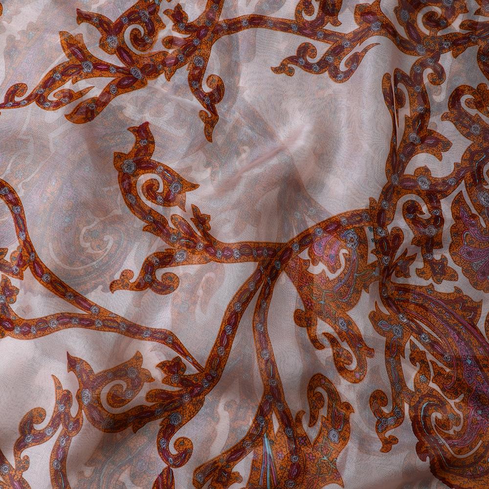 Multi Color Printed Flat Chiffon Silk Fabric