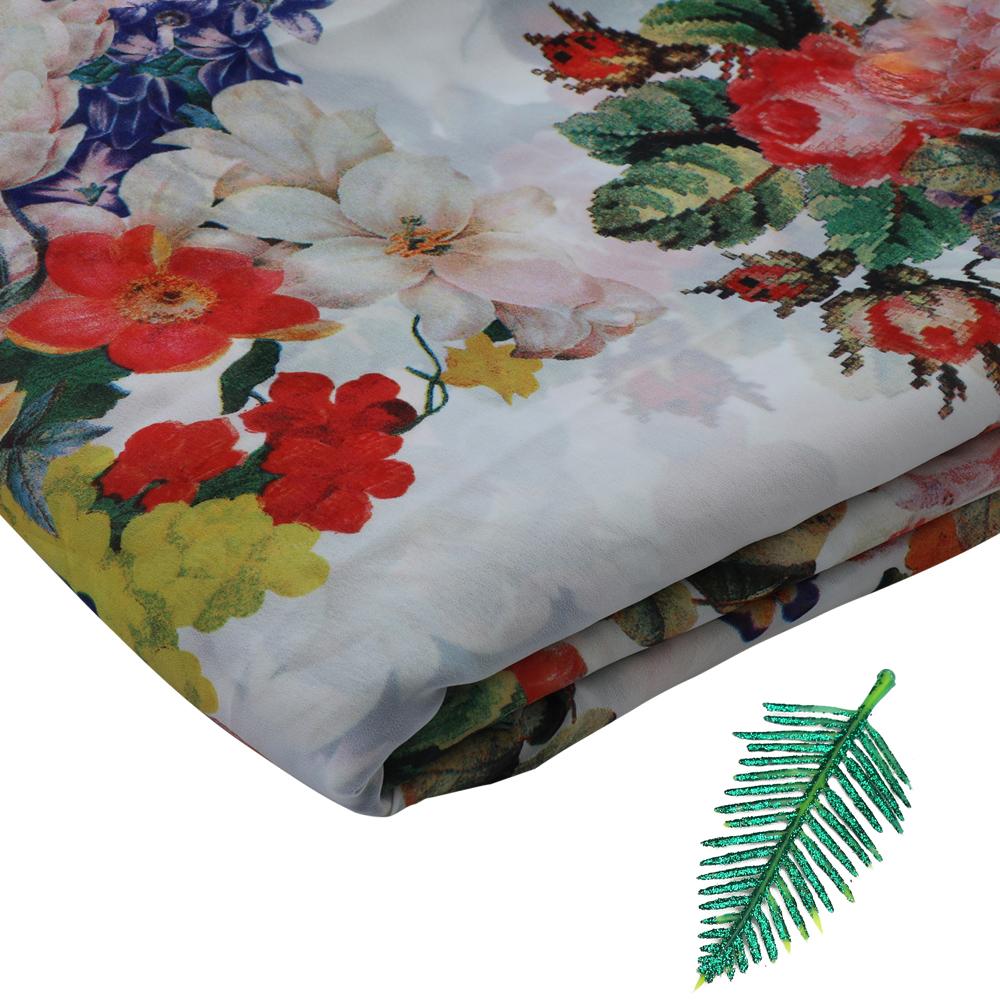 Multi Color Printed Poly Georgette Fabric