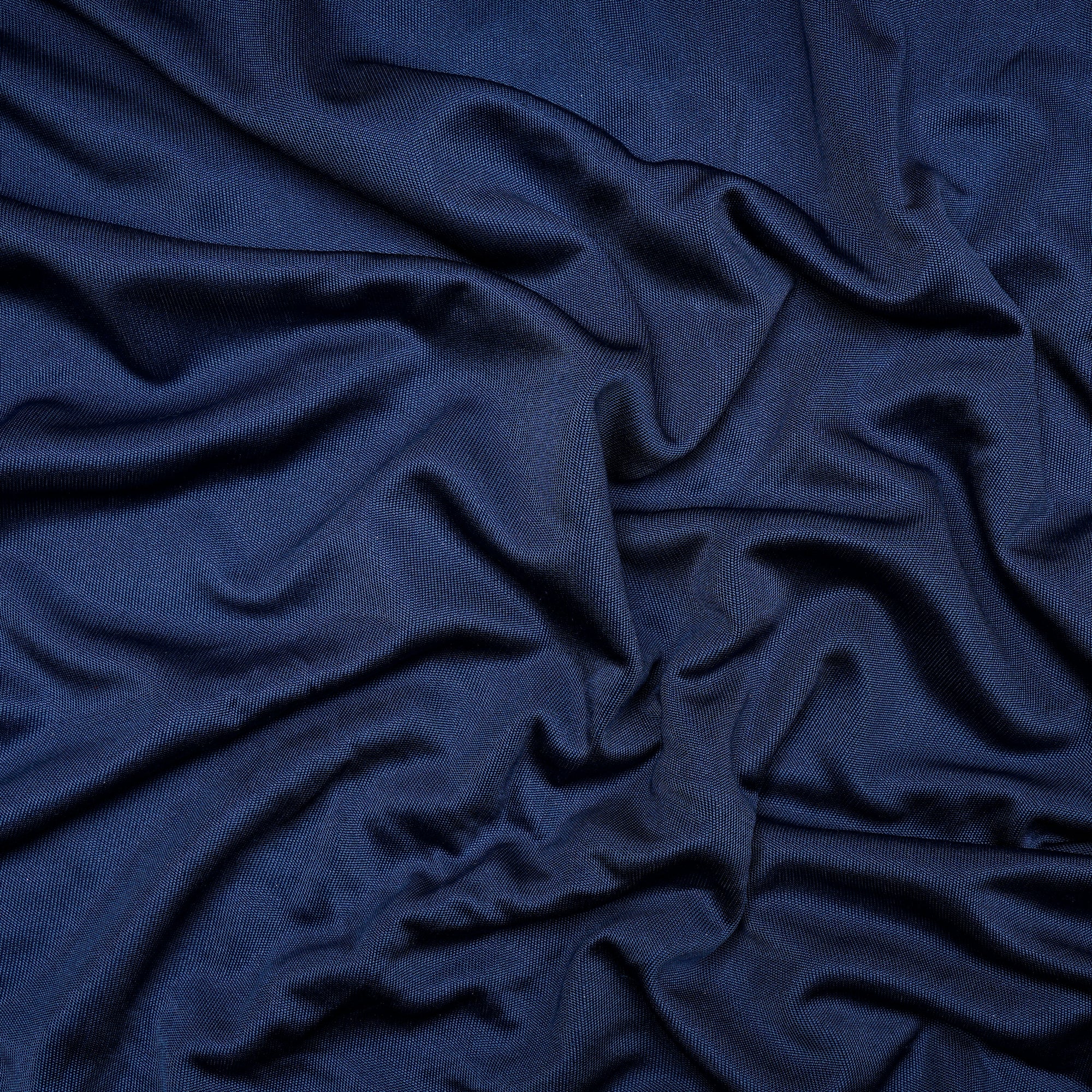 Dark Blue Color Silk Knitted Fabric