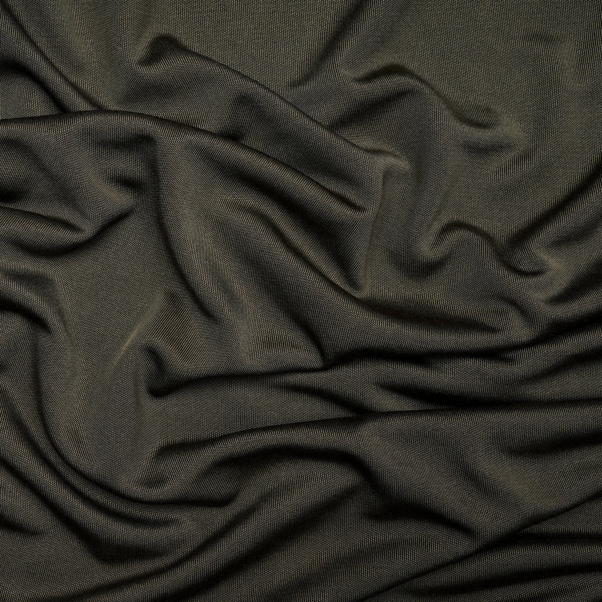 Dark Green Color Silk Knitted Fabric