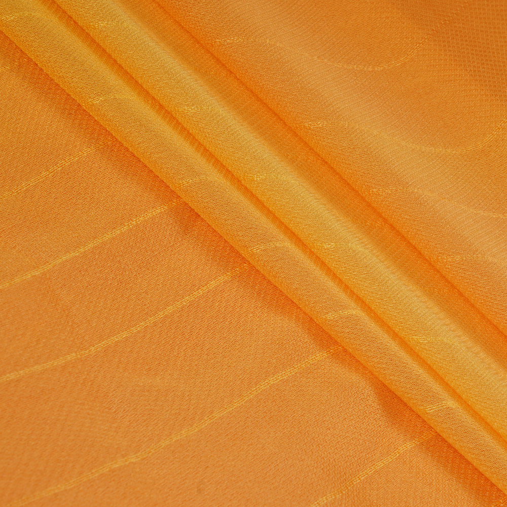 Yellow-Orange Color Ombre Dyed Georgette Dobby Fabric