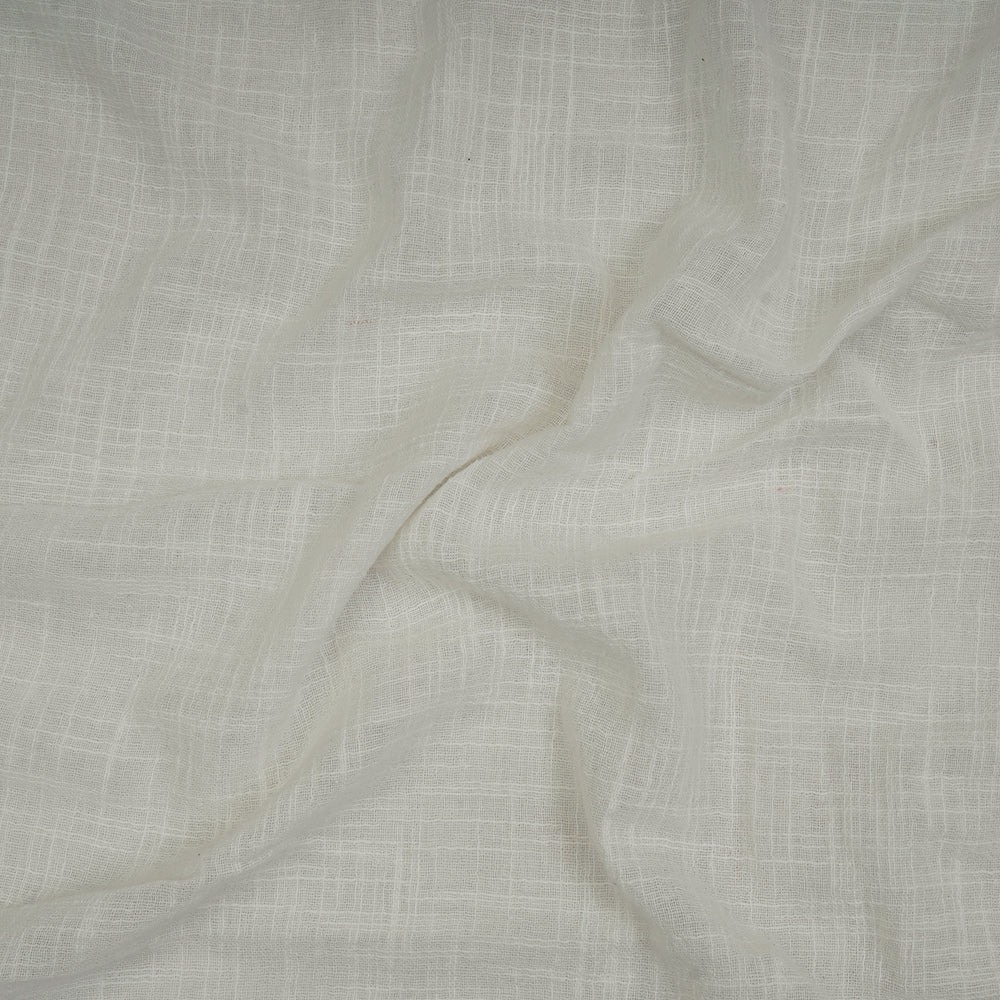White Color Slub Cotton Viscose Dyeable Fabric
