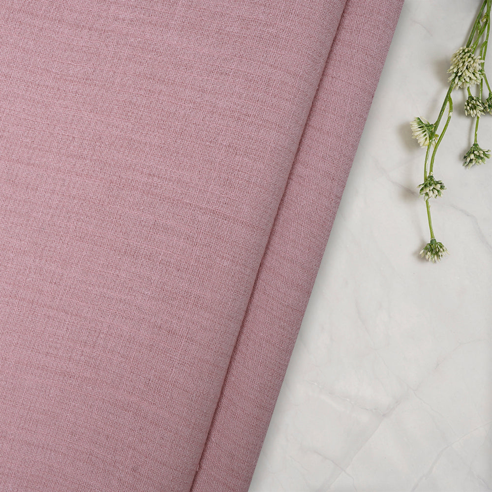 Carnation Pink Color Mill Dyed Cotton Viscose Slub Fabric