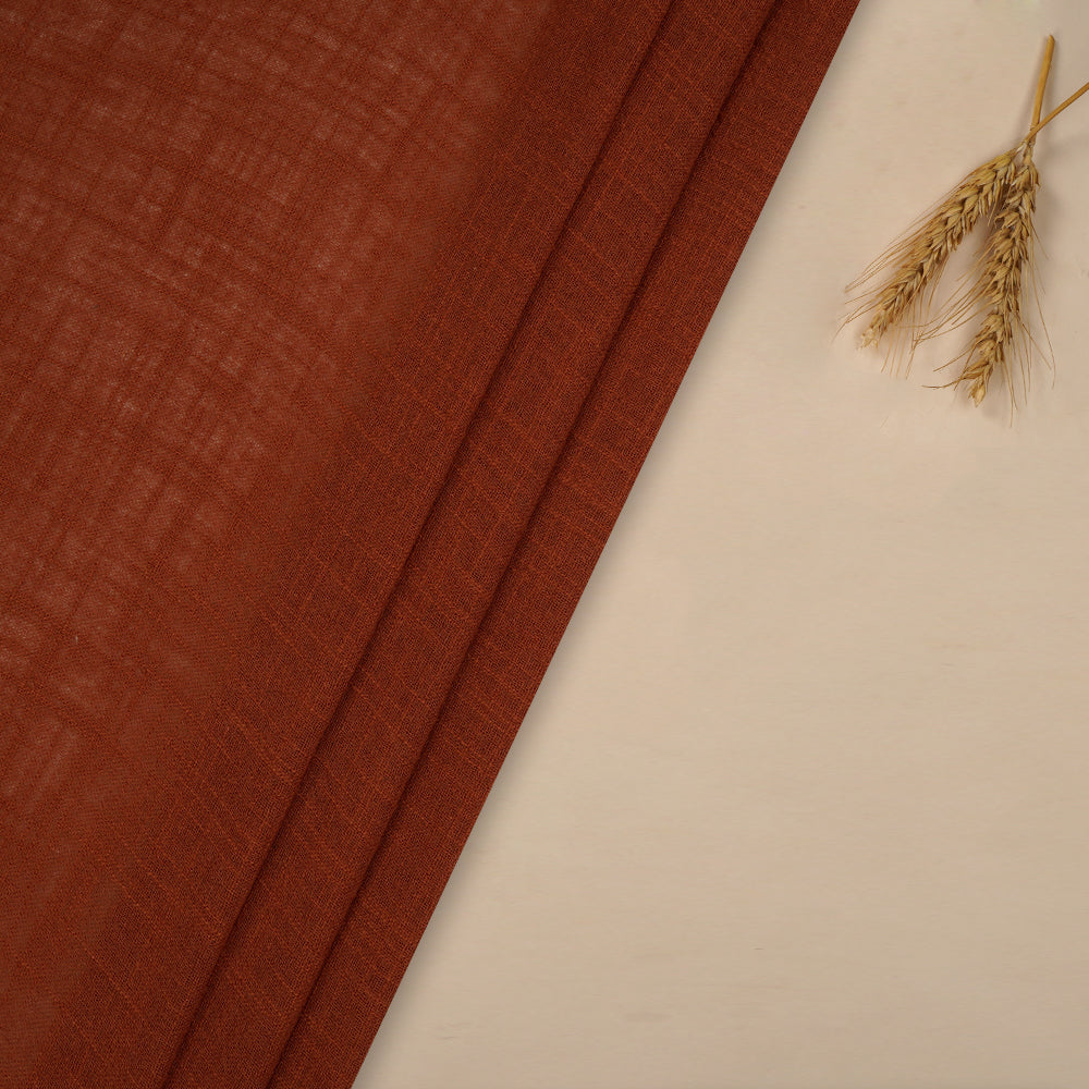 Brown Color Mill Dyed Cotton Viscose Slub Fabric