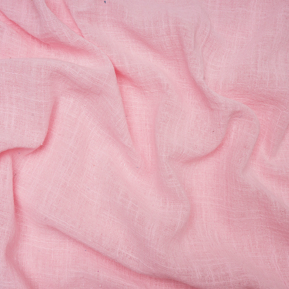Baby Pink Color Mill Dyed Cotton Viscose Slub Fabric