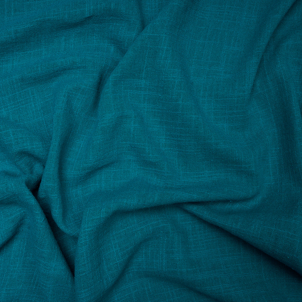 Blue Color Mill Dyed Cotton Viscose Slub Fabric