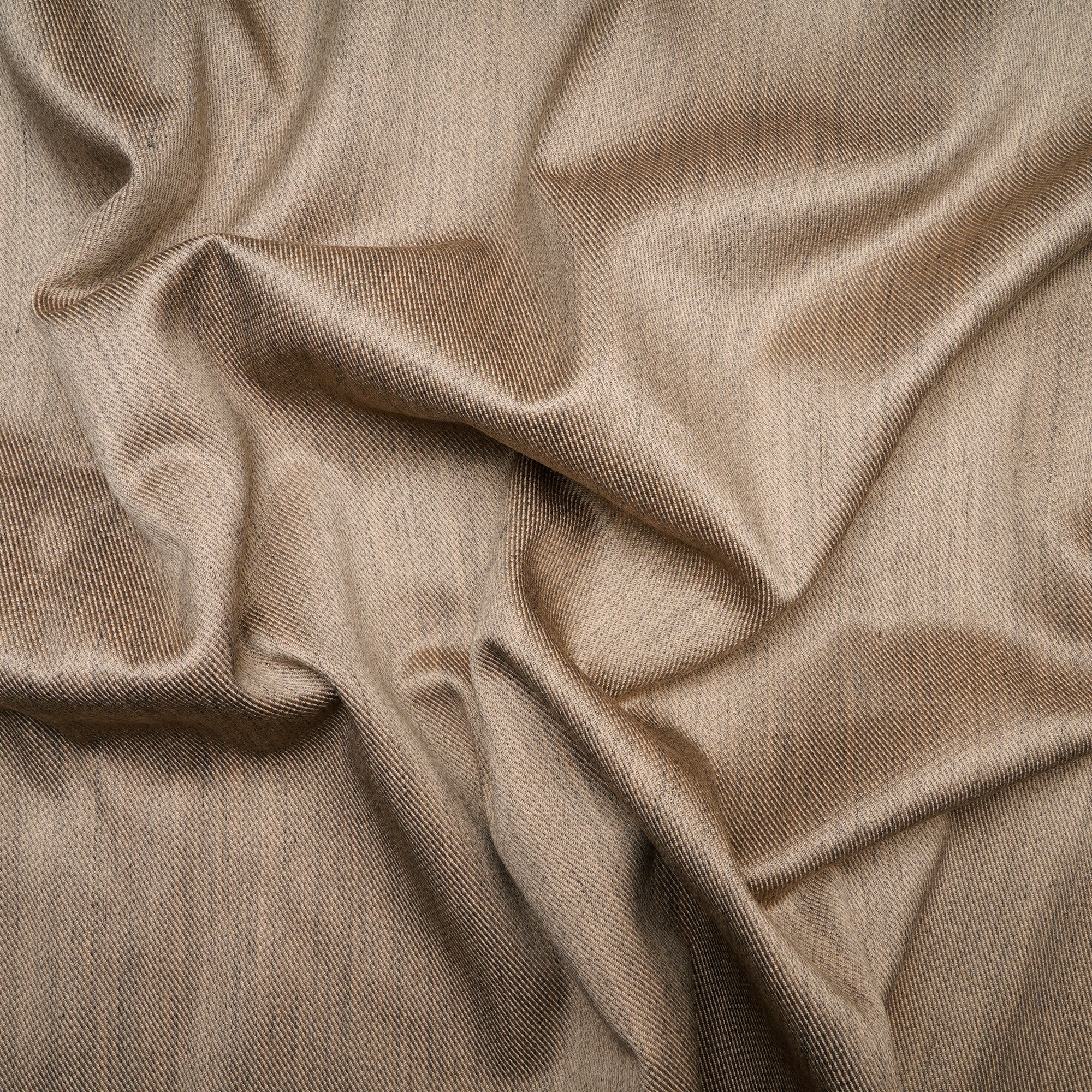 Brown Color Twill Linen Woolen Fabric