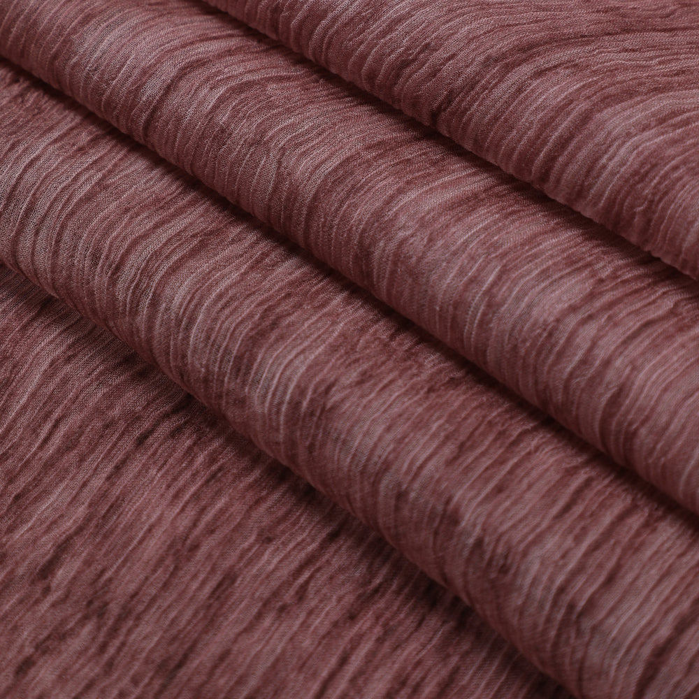 Toasted Mauve Color Hand Painted Chiffon Silk Fabric