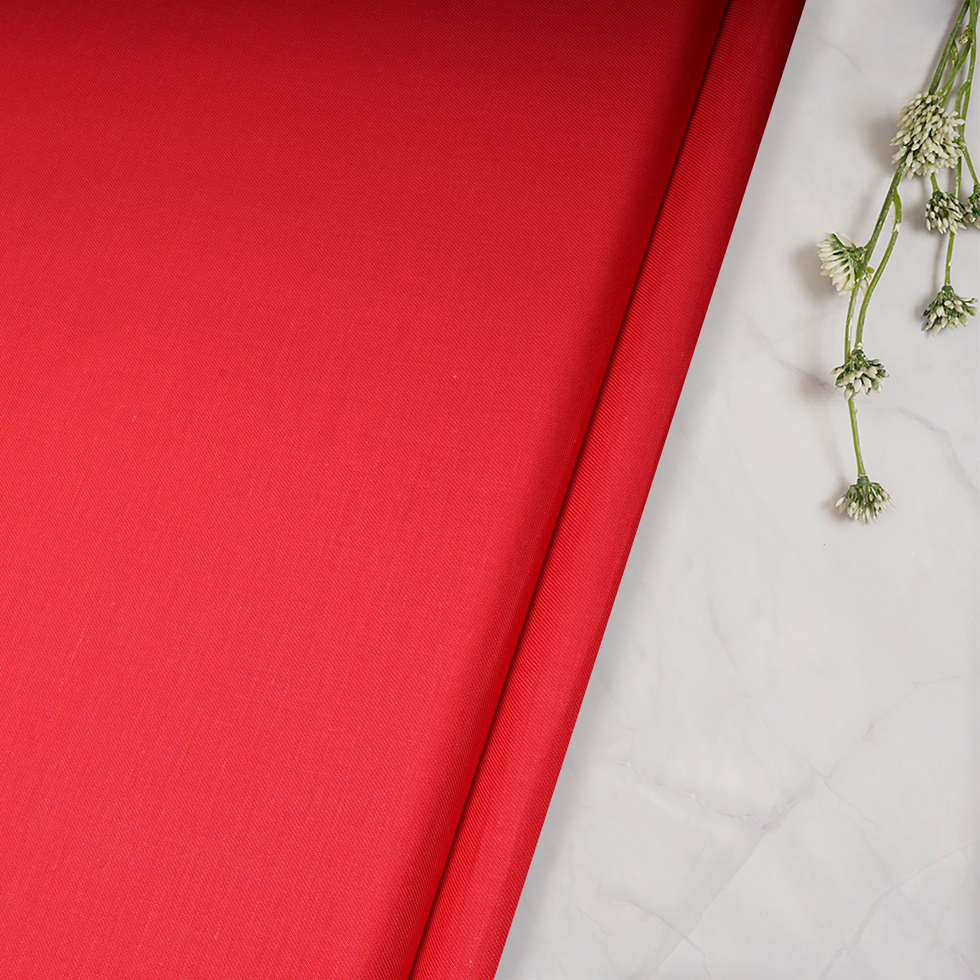 Red Color Modal Linen Fabric