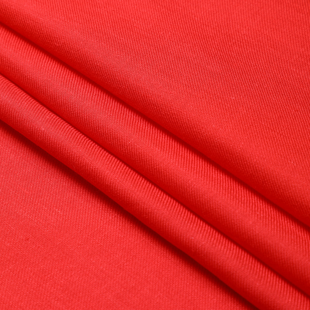 Red Color Viscose Satin Linen Fabric