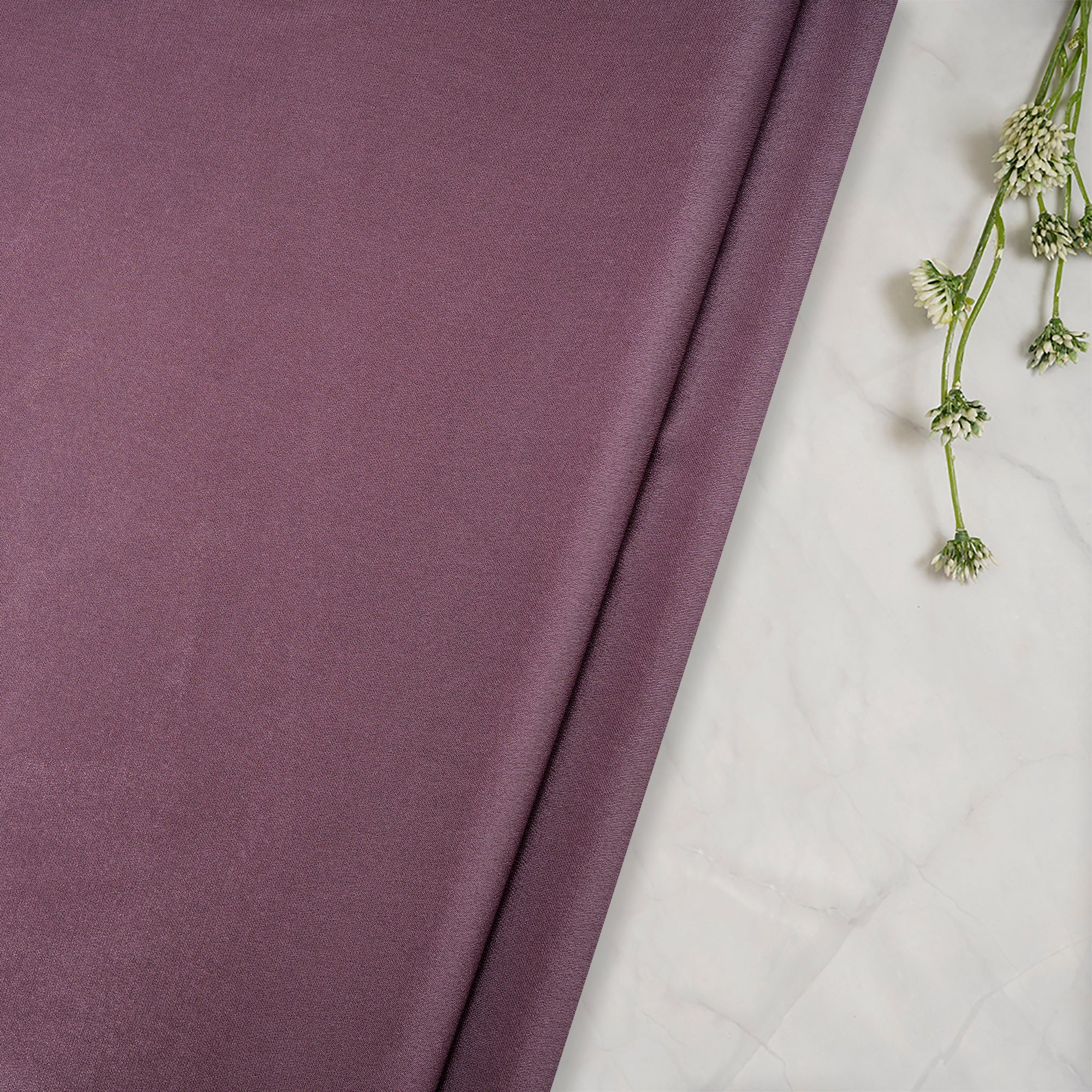 Dusty Lavender Color Heavy Crepe Silk Fabric