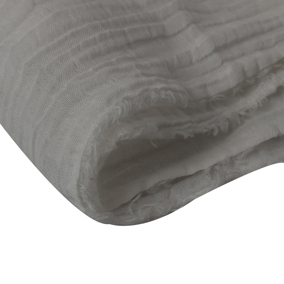 Off-White Color Crushed Cotton Linen Dyeable Fabric
