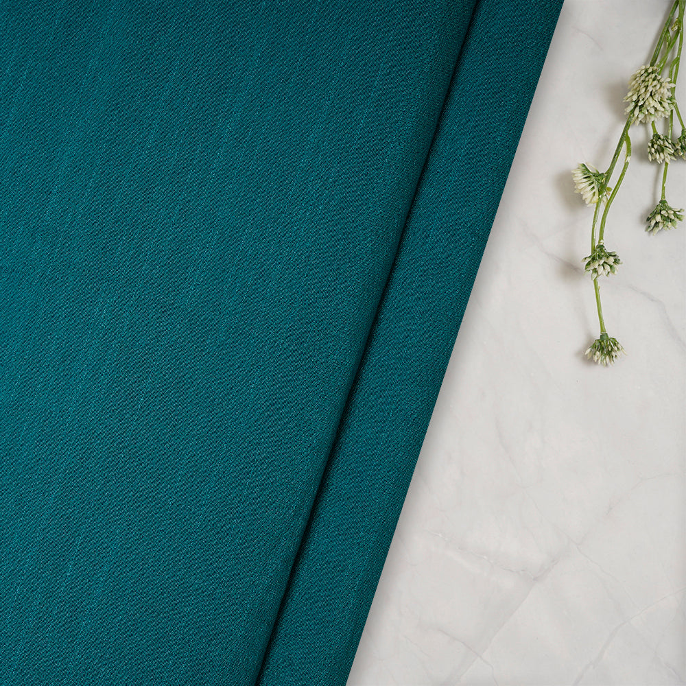 Turquoise Color Yarn Dyed Linen Crepe Fabric