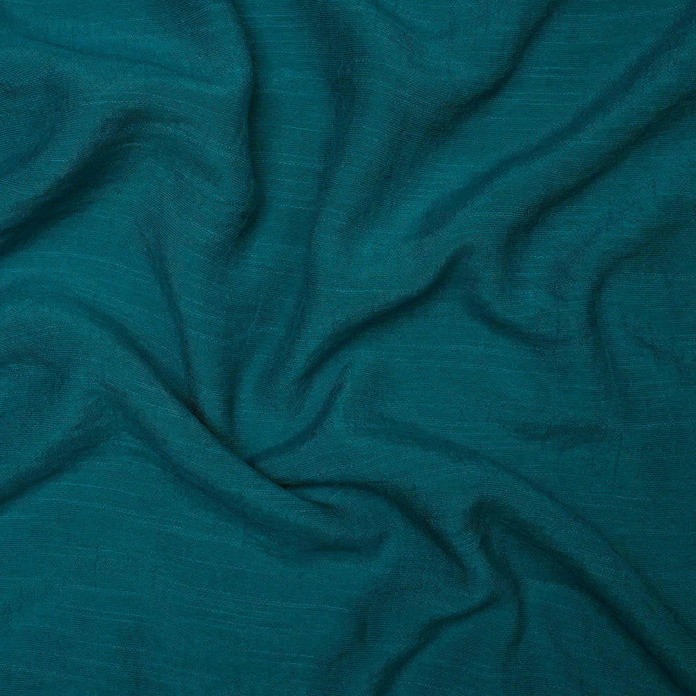 Turquoise Color Yarn Dyed Linen Crepe Fabric