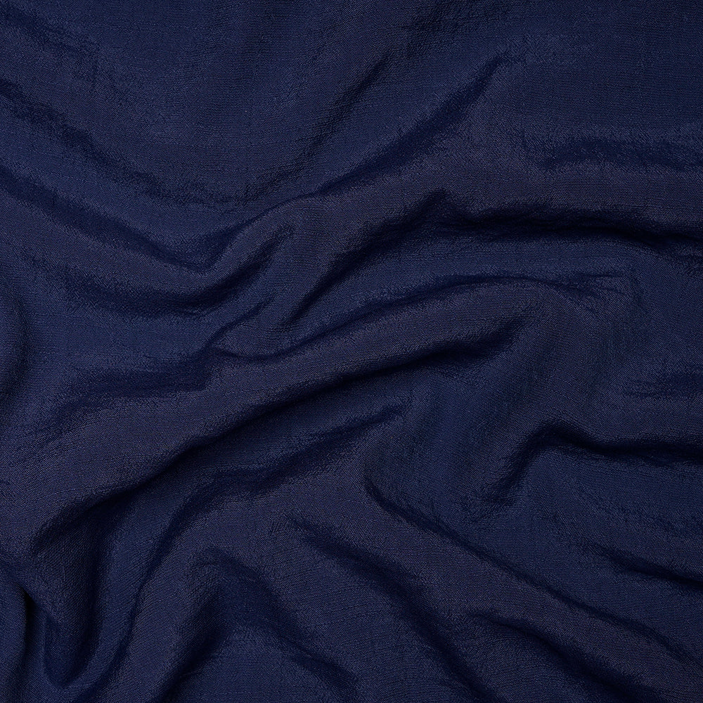 Navy Color Yarn Dyed Linen Crepe Fabric