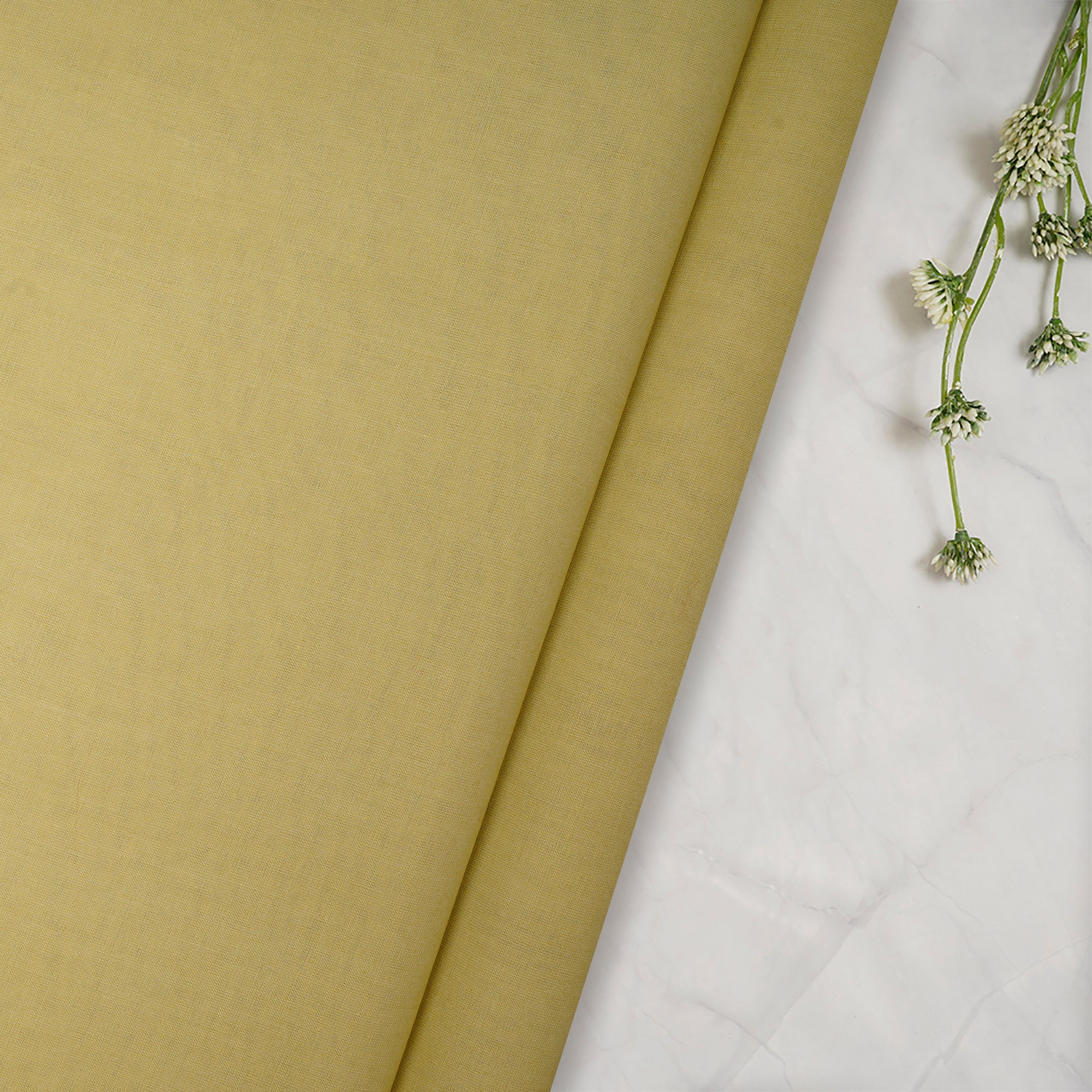 Yellow Jasmine Mill Dyed High Twist 2x2 Cotton Voile Fabric