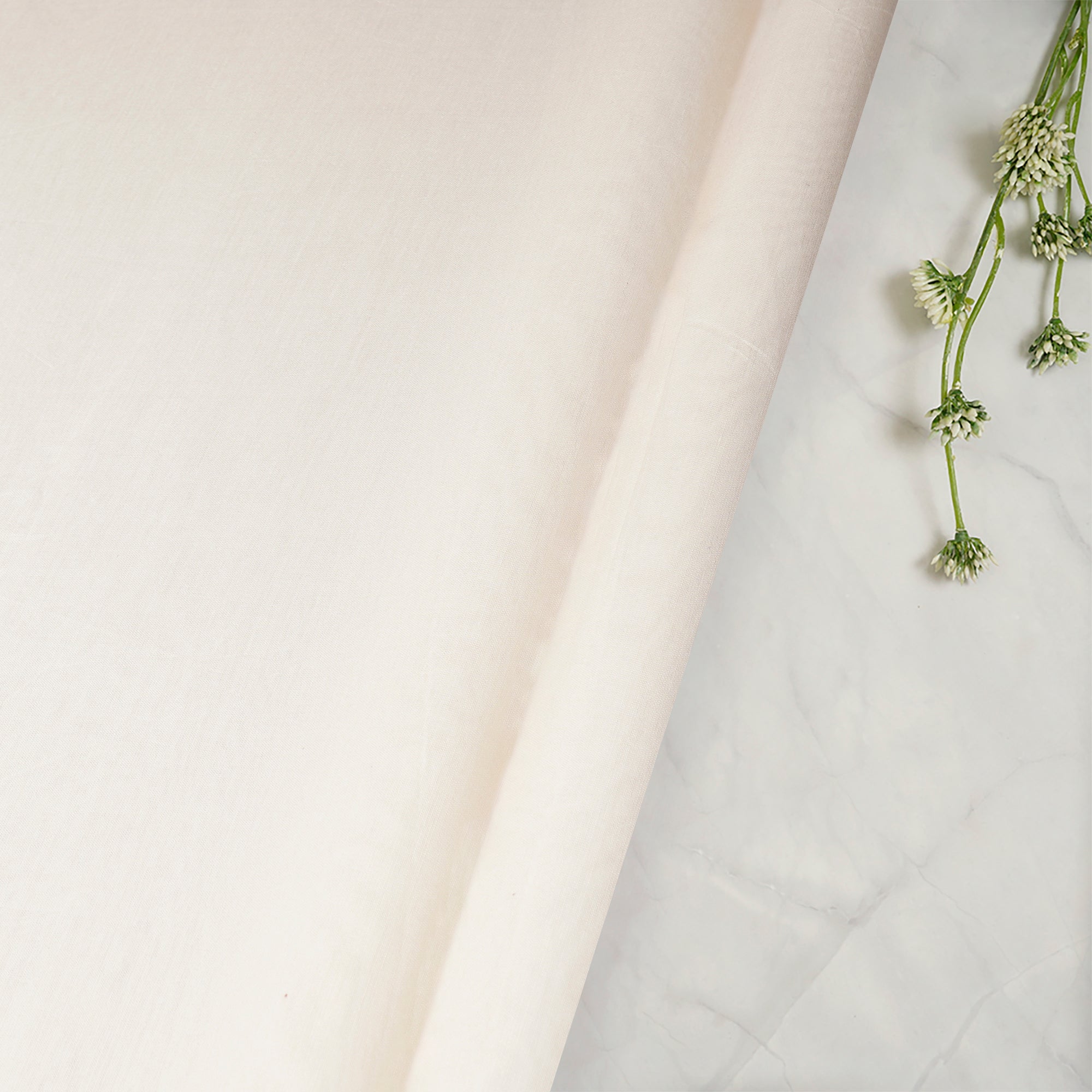 Off White Color 60 GLM Chanderi Silk Dyeable Fabric