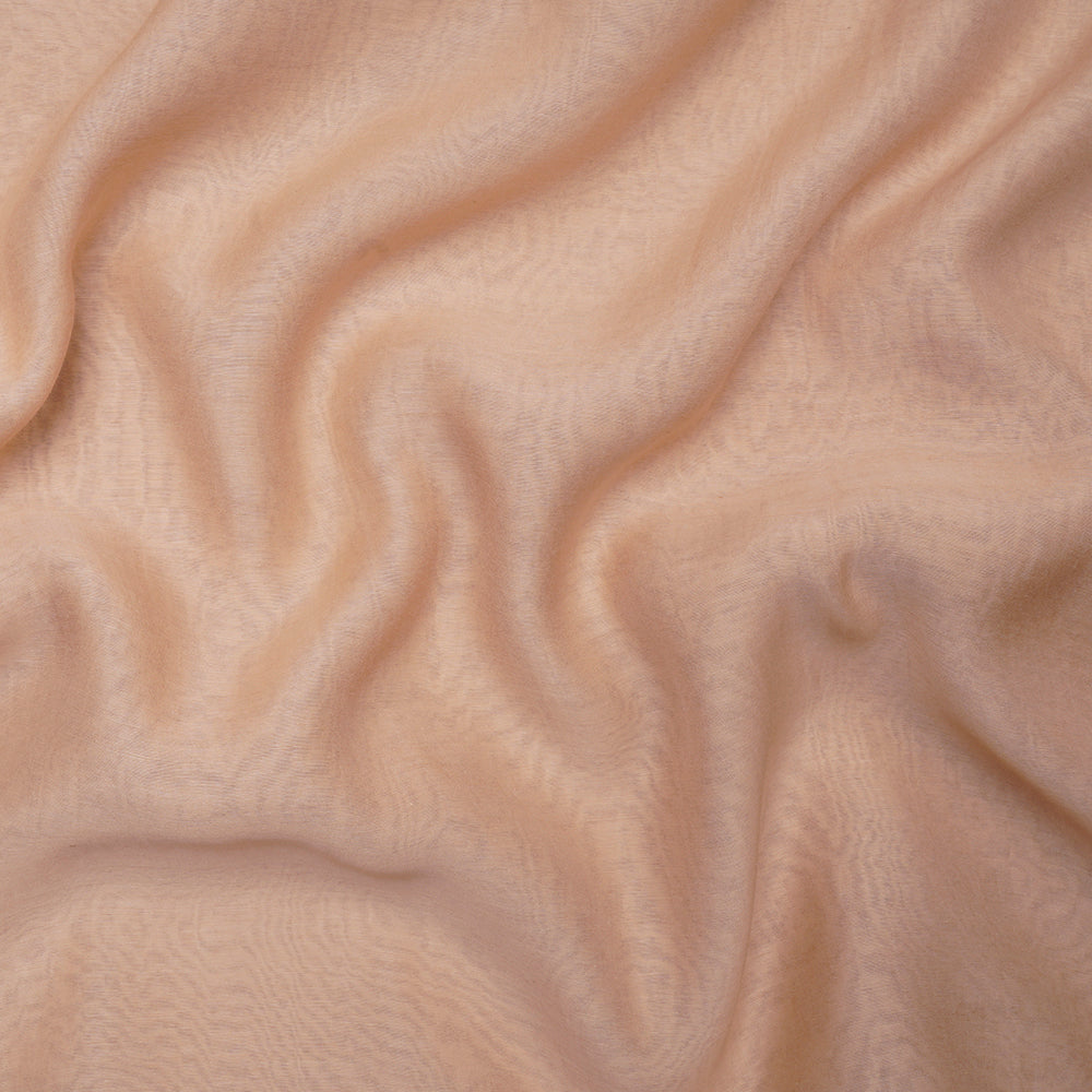Peach Pure Chanderi Fancy Fabric With Zari Border