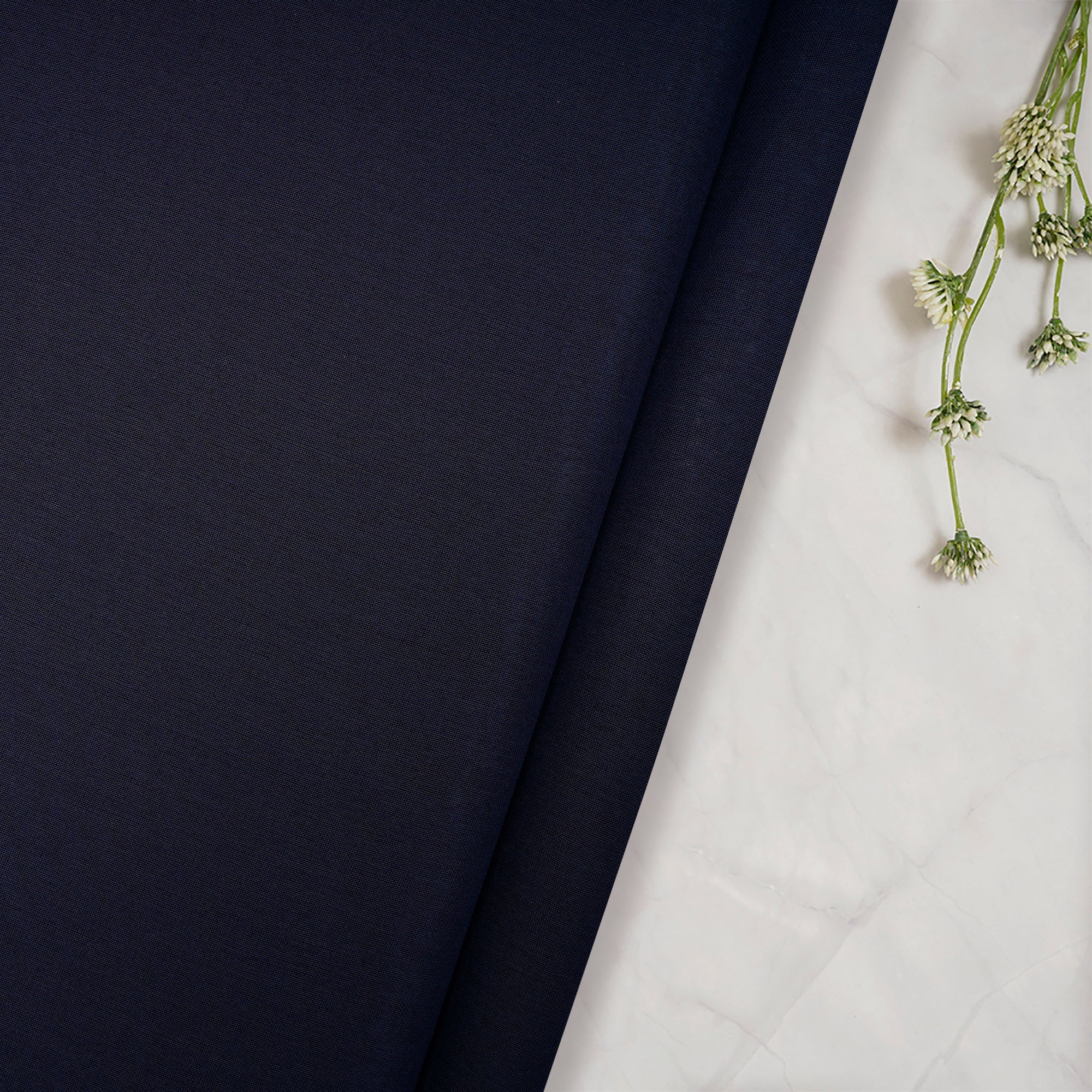 Space Blue Color Denim Cotton Voile Fabric