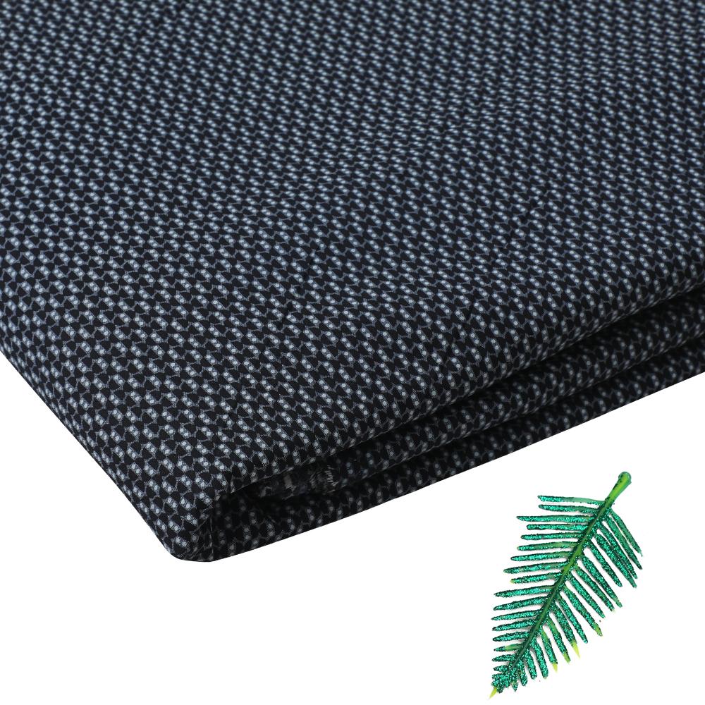 Black-Grey Color Printed Linen Fabric