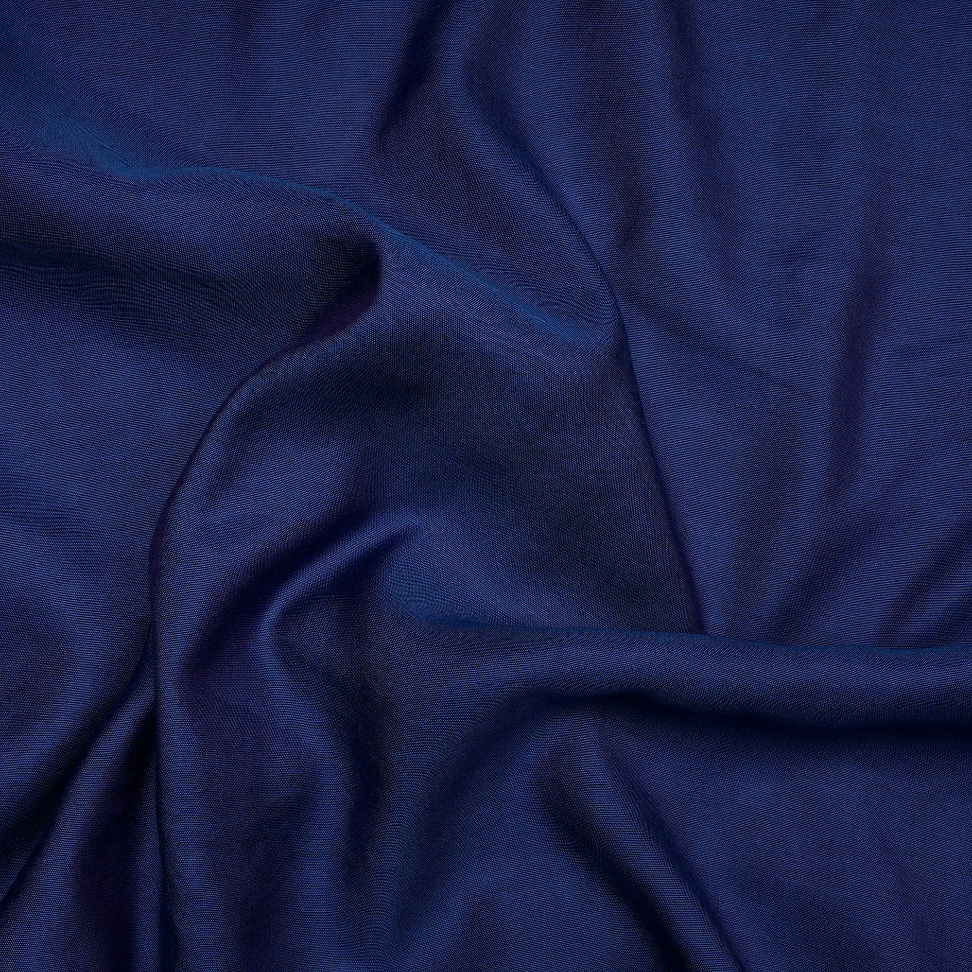 Lapis Blue Color Chanderi Fabric with Zari Border