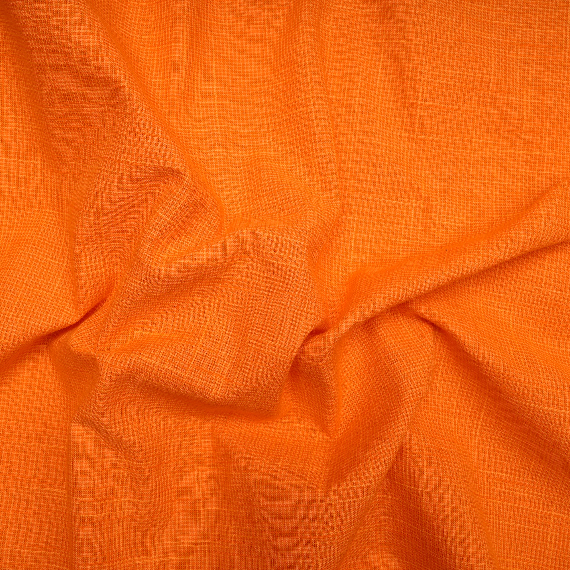 Orange Ikat Pattern Slub Cotton Fabric