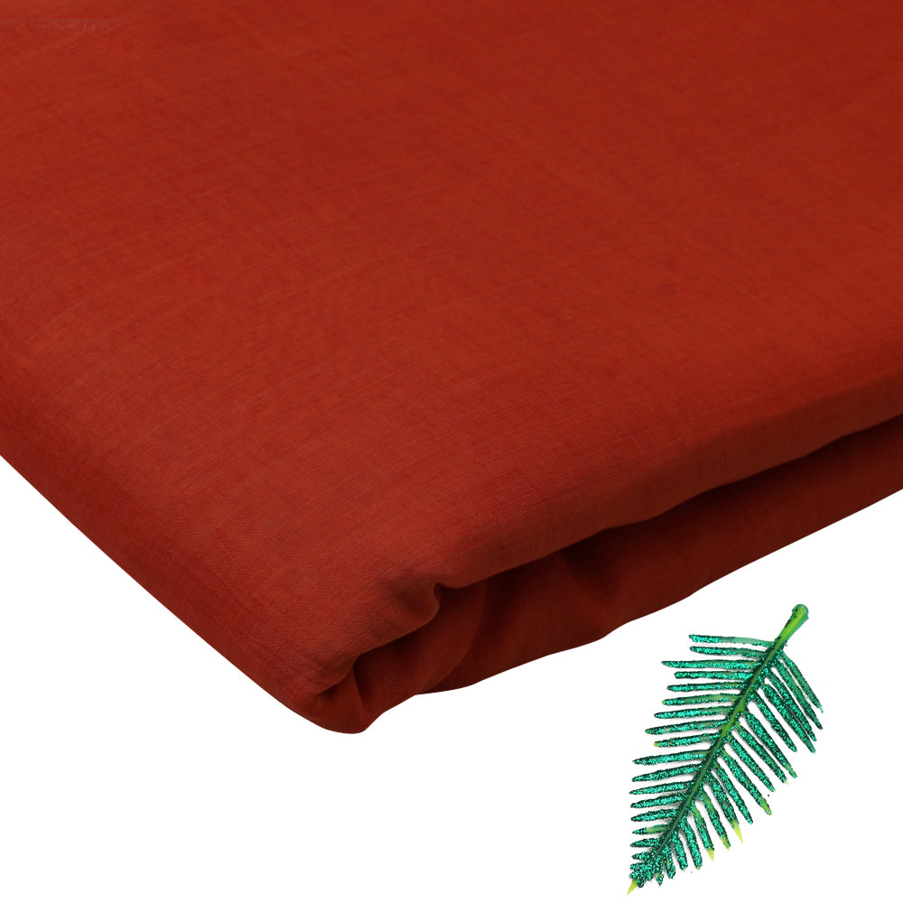 Orange Color Yarn Dyed Fine Chanderi Fabric