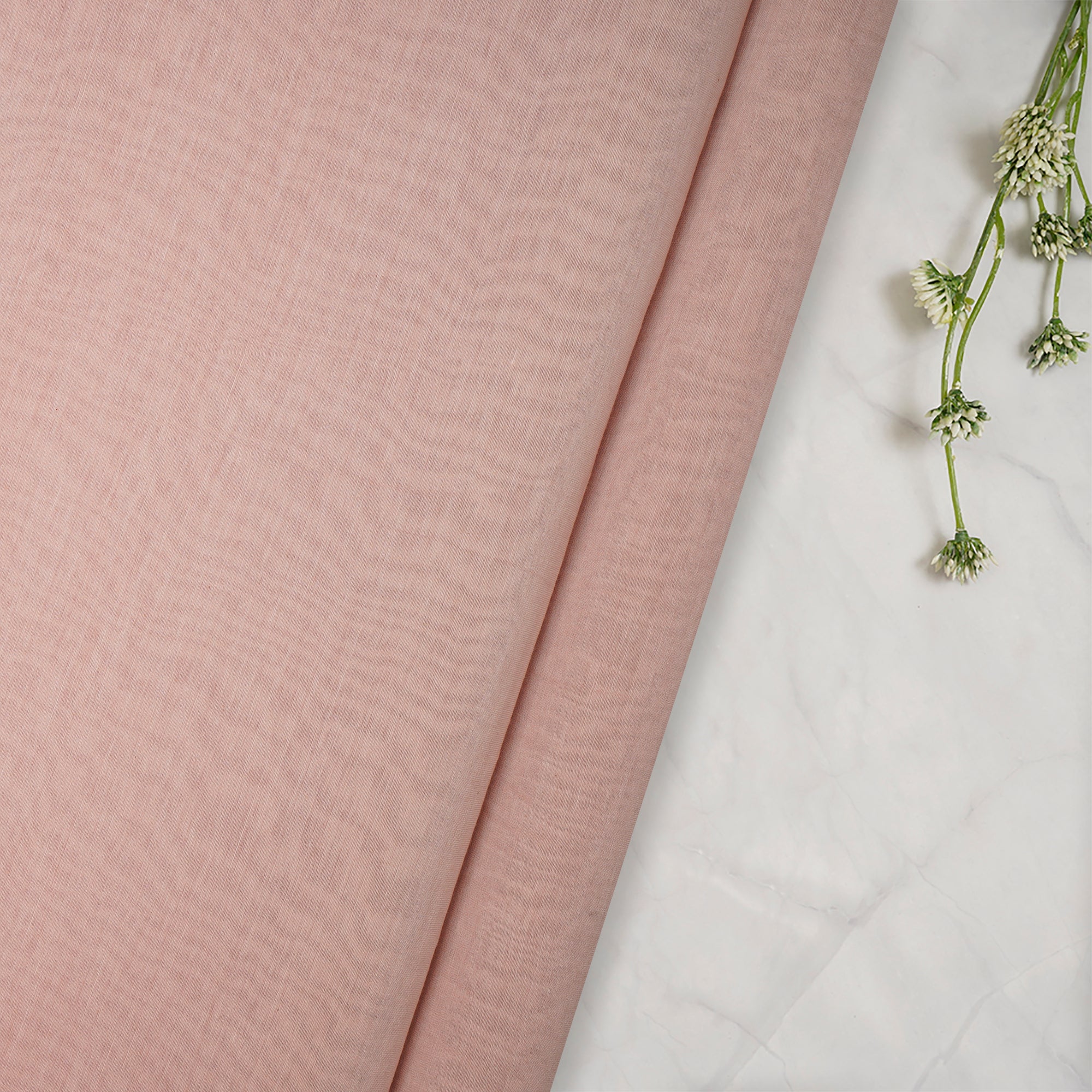 Blush Color Pure Fine Chanderi Fabric