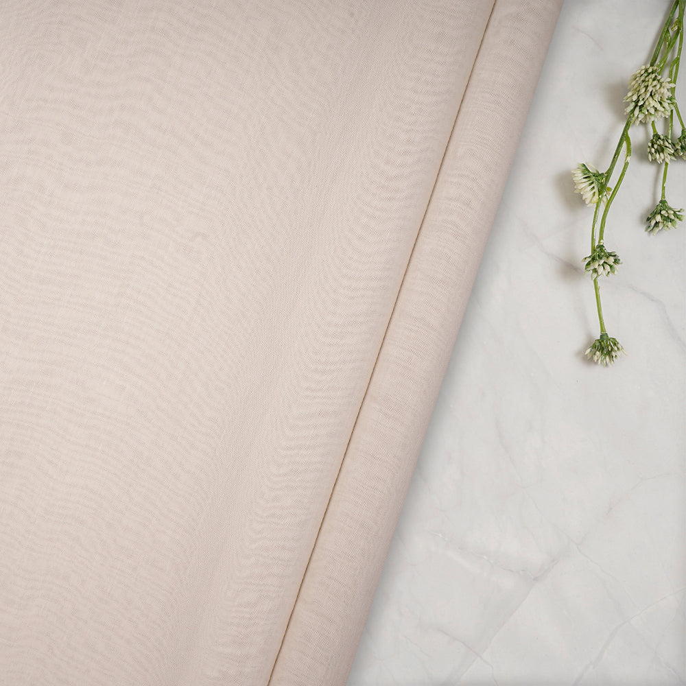 Off White Color Pure Fine Silk Cotton Fabric