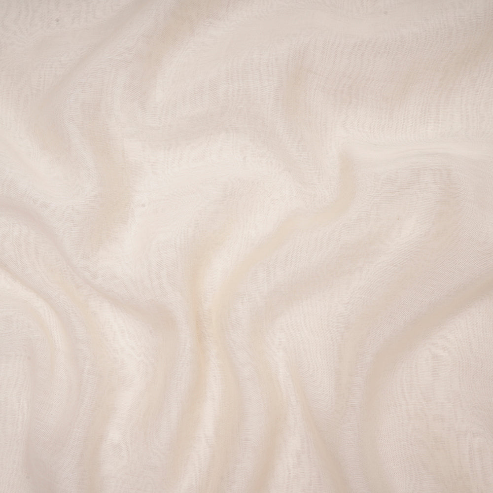Off White Color Pure Fine Silk Cotton Fabric