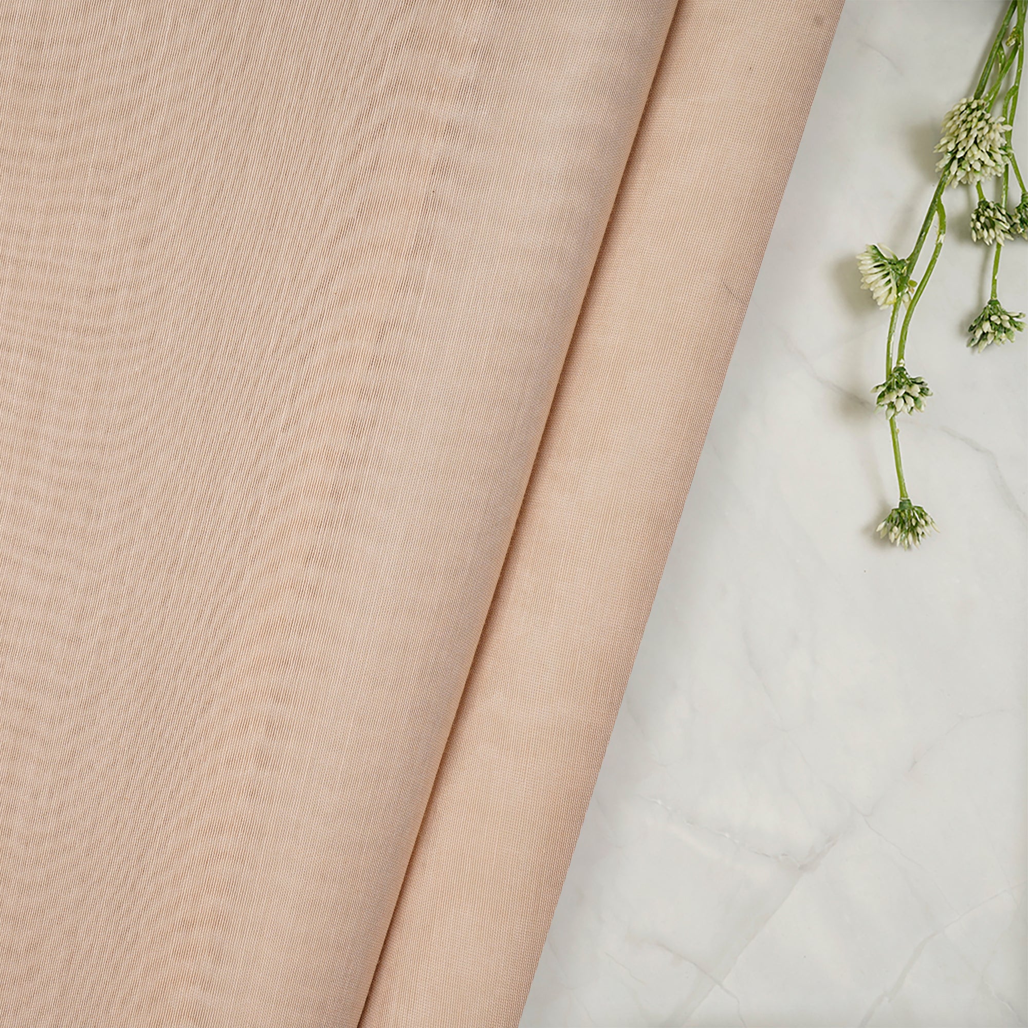 Pale Dogwood Color Piece Dyed Fine Chanderi Fabric