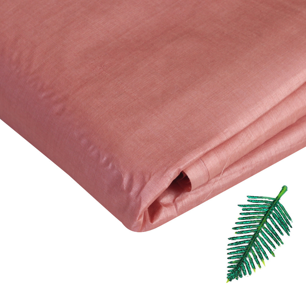 Peach Puff Color Tussar Silk Fabric