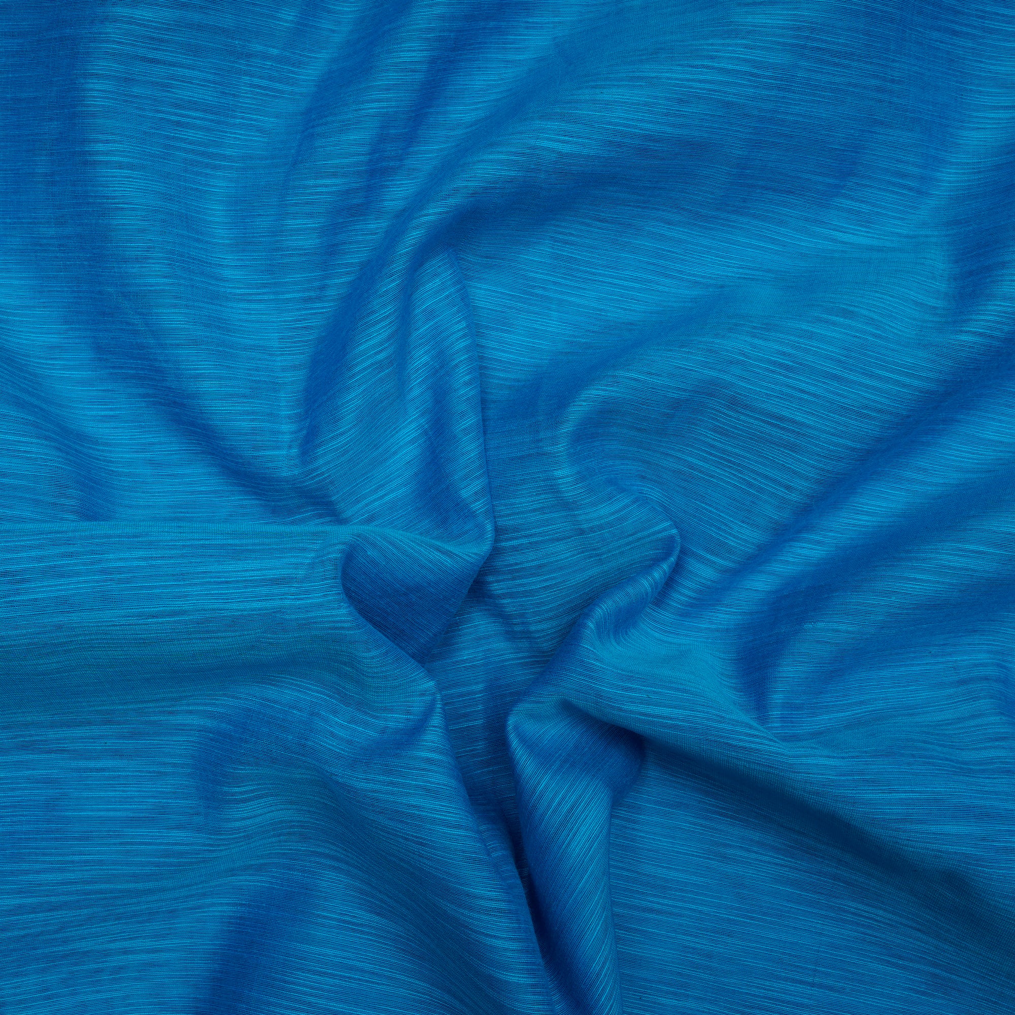 Azure Blue Color Slub Chanderi Fabric