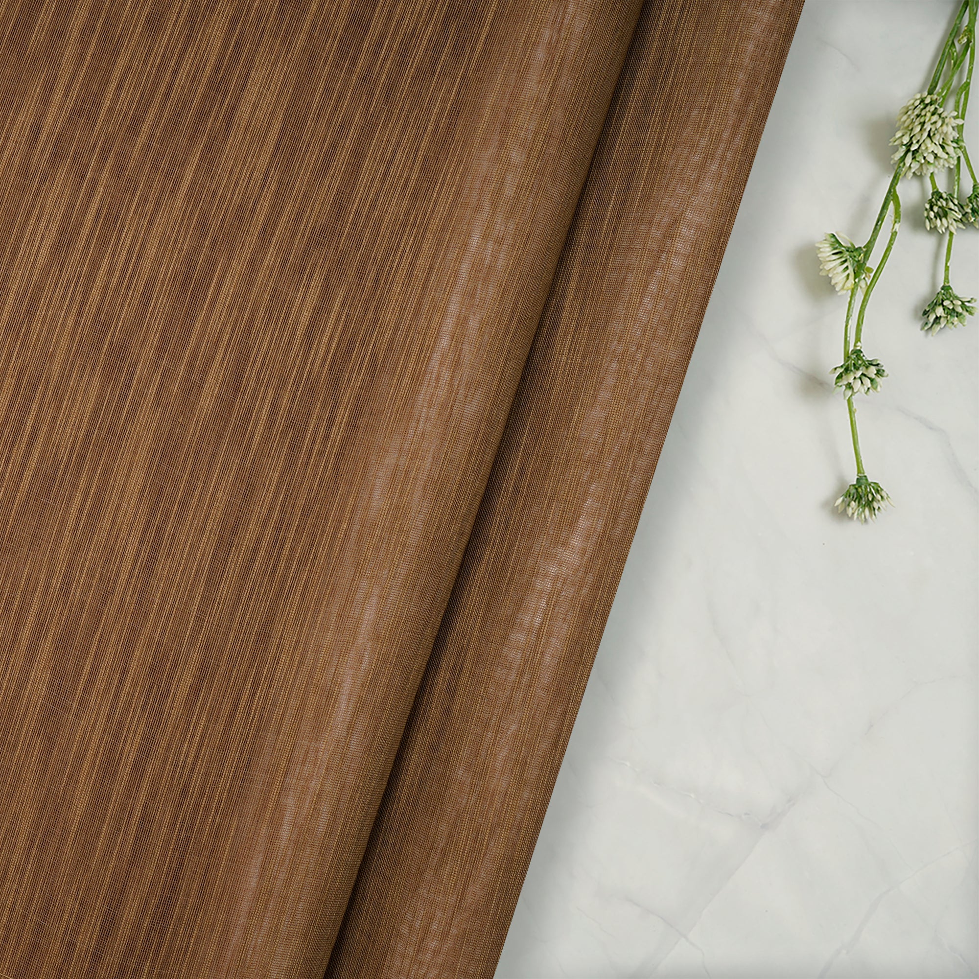 Light Brown Slub Chanderi Fabric