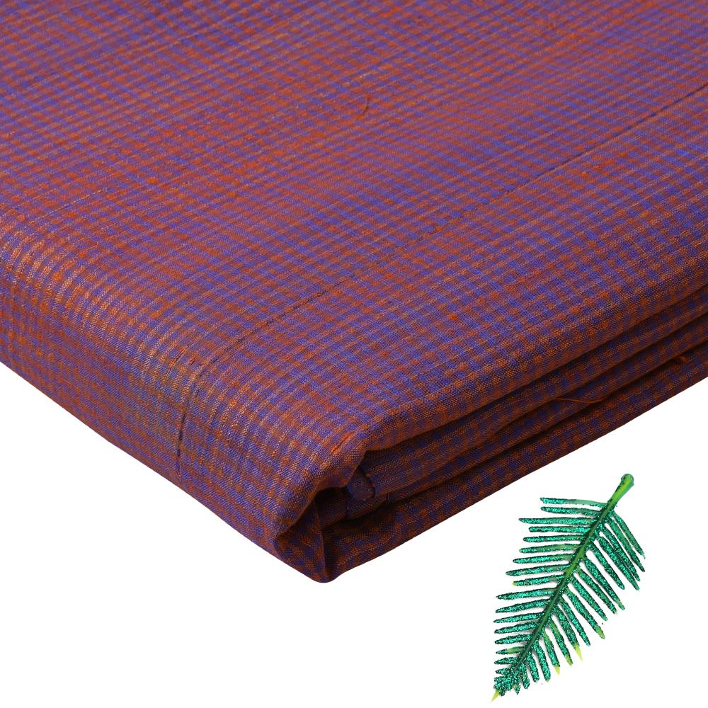 Blue-Orange Color Natural Silk Fabric