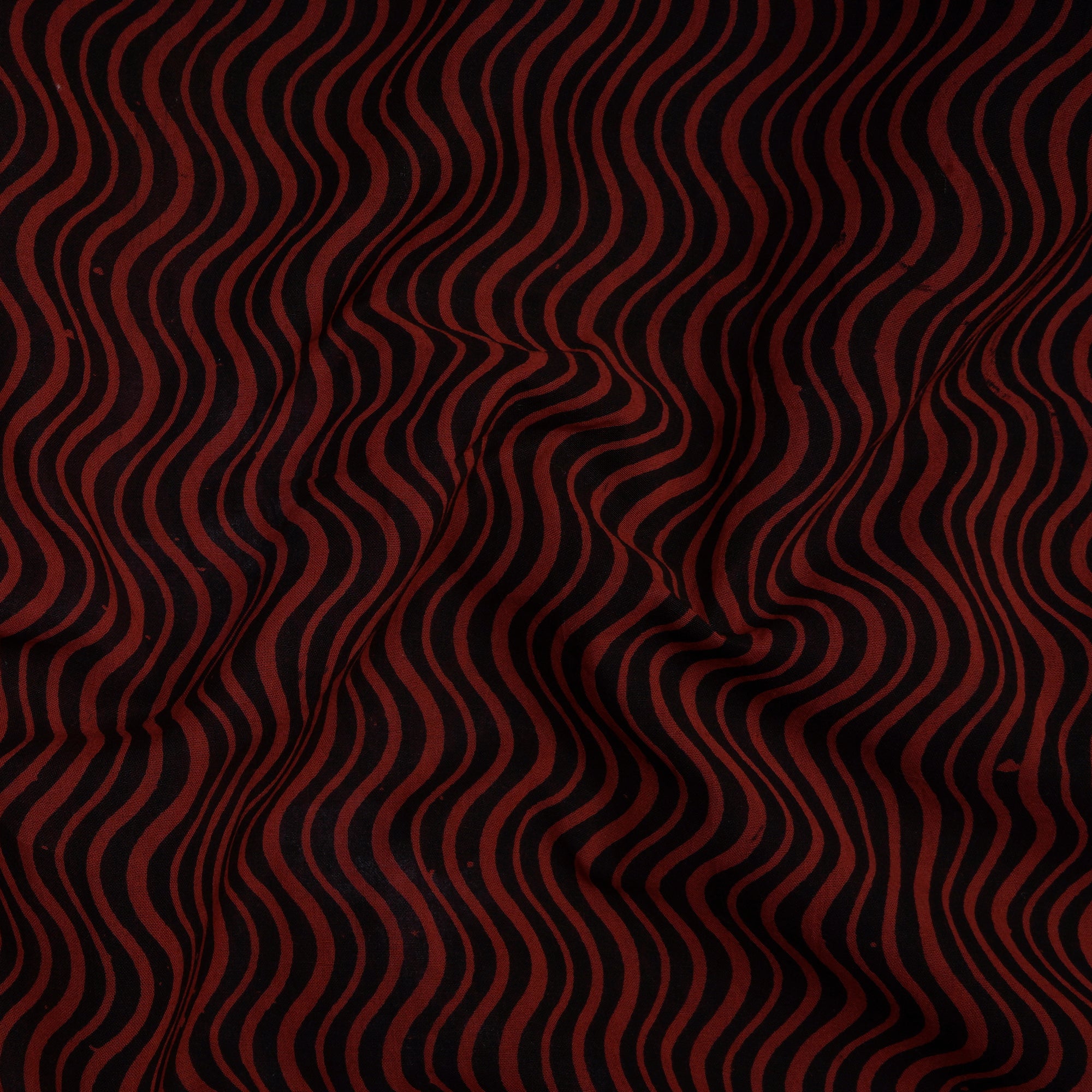 Black-Brown Color Printed High Twisted Cotton Voile Fabric