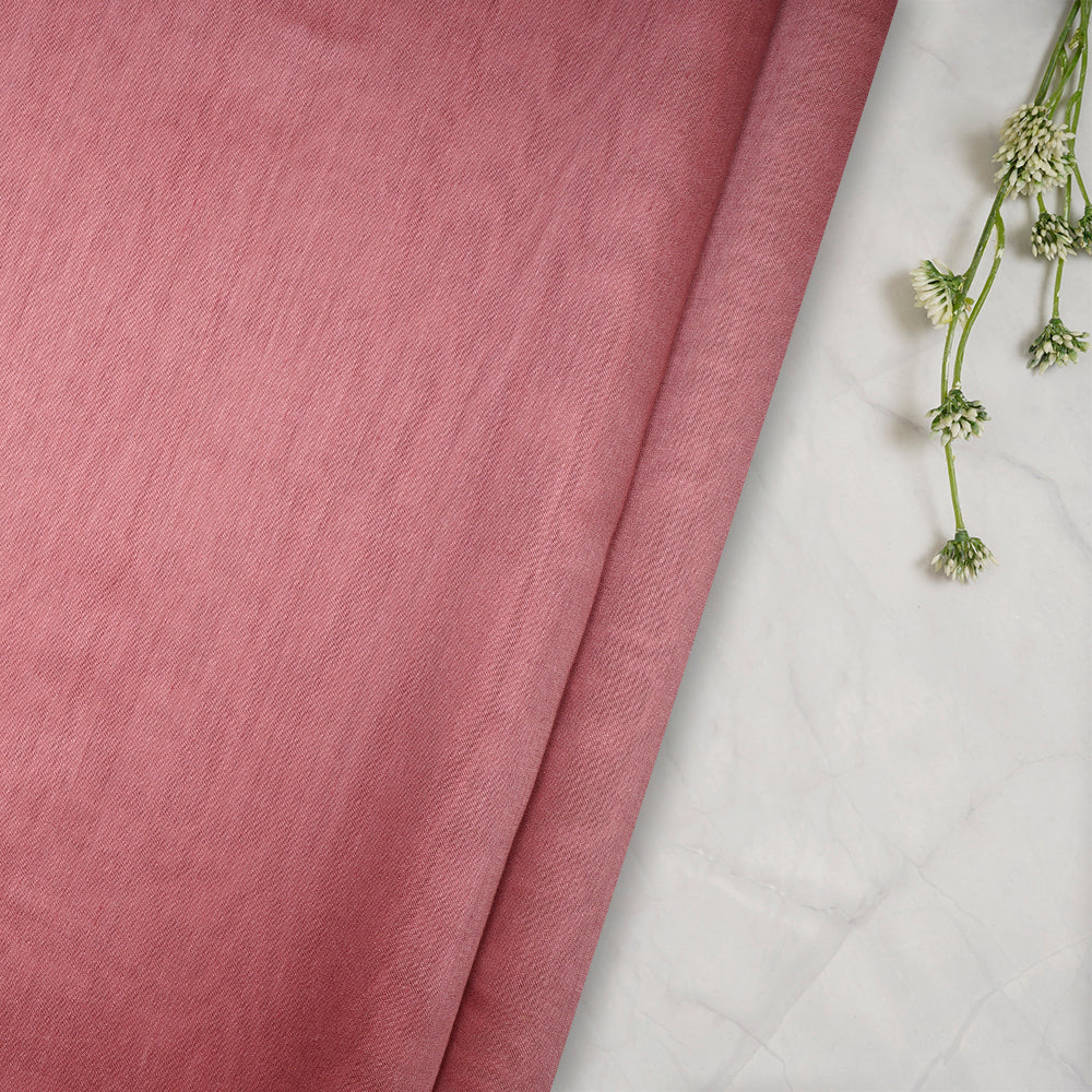 Pink Plain Muga Silk Fabric