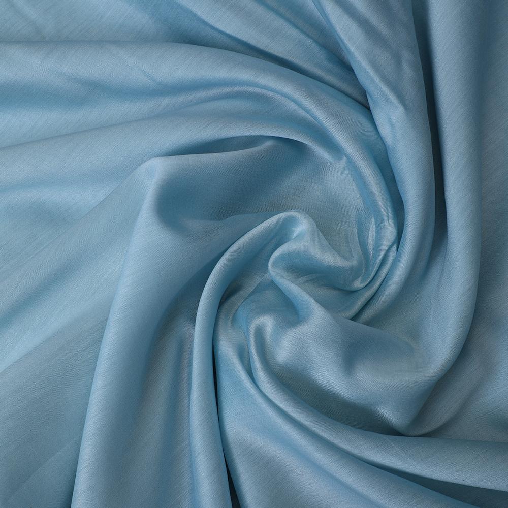 Ice Blue Color Piece Dyed Rapier Chanderi Fabric
