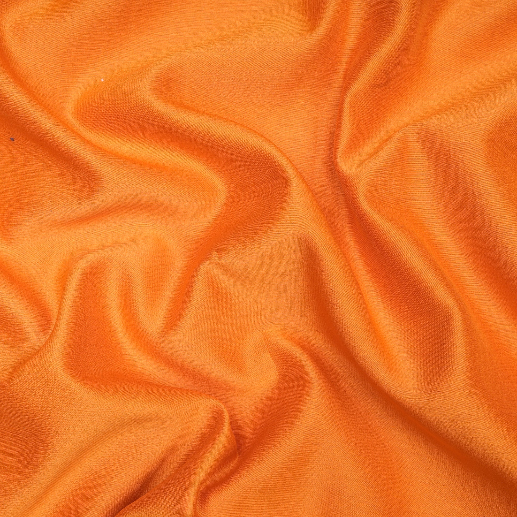 Orange Piece Dyed Rapier Loom Pure Chanderi Fabric