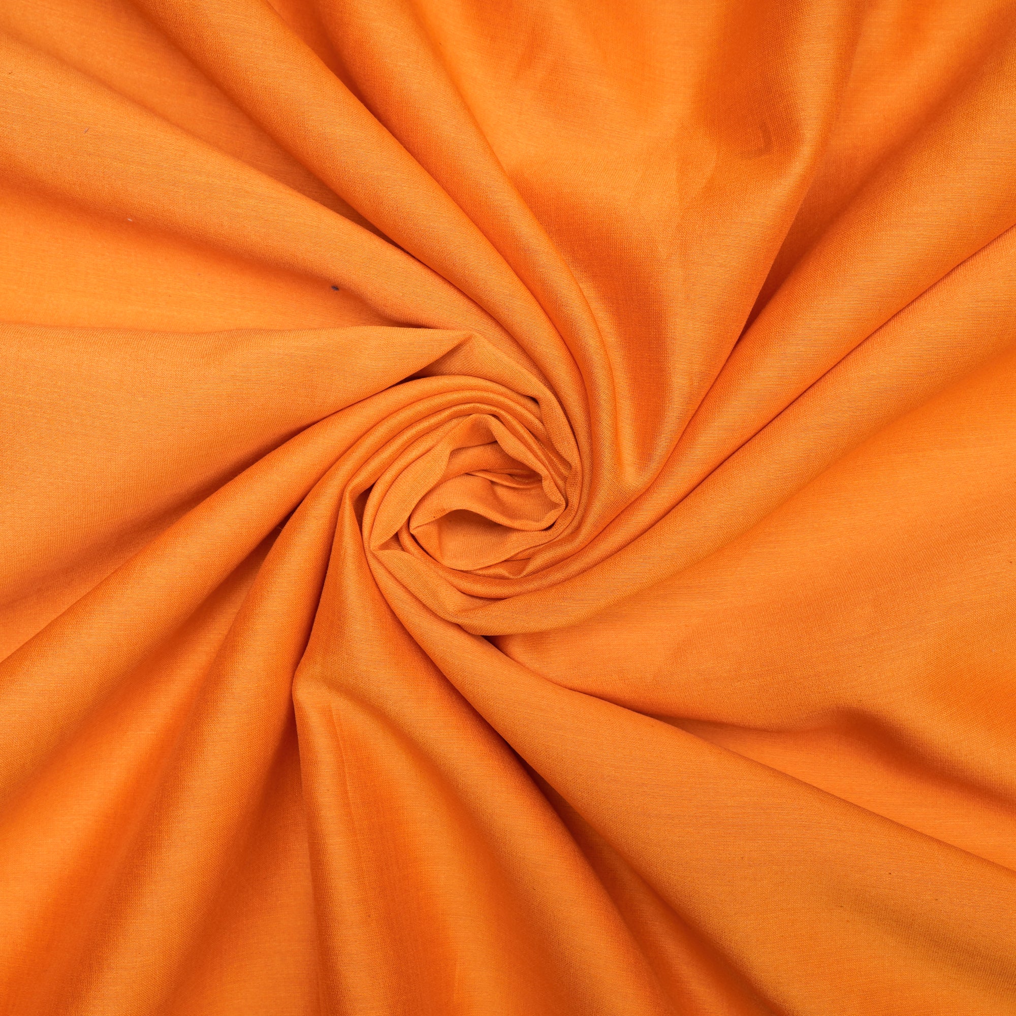Orange Piece Dyed Rapier Loom Pure Chanderi Fabric