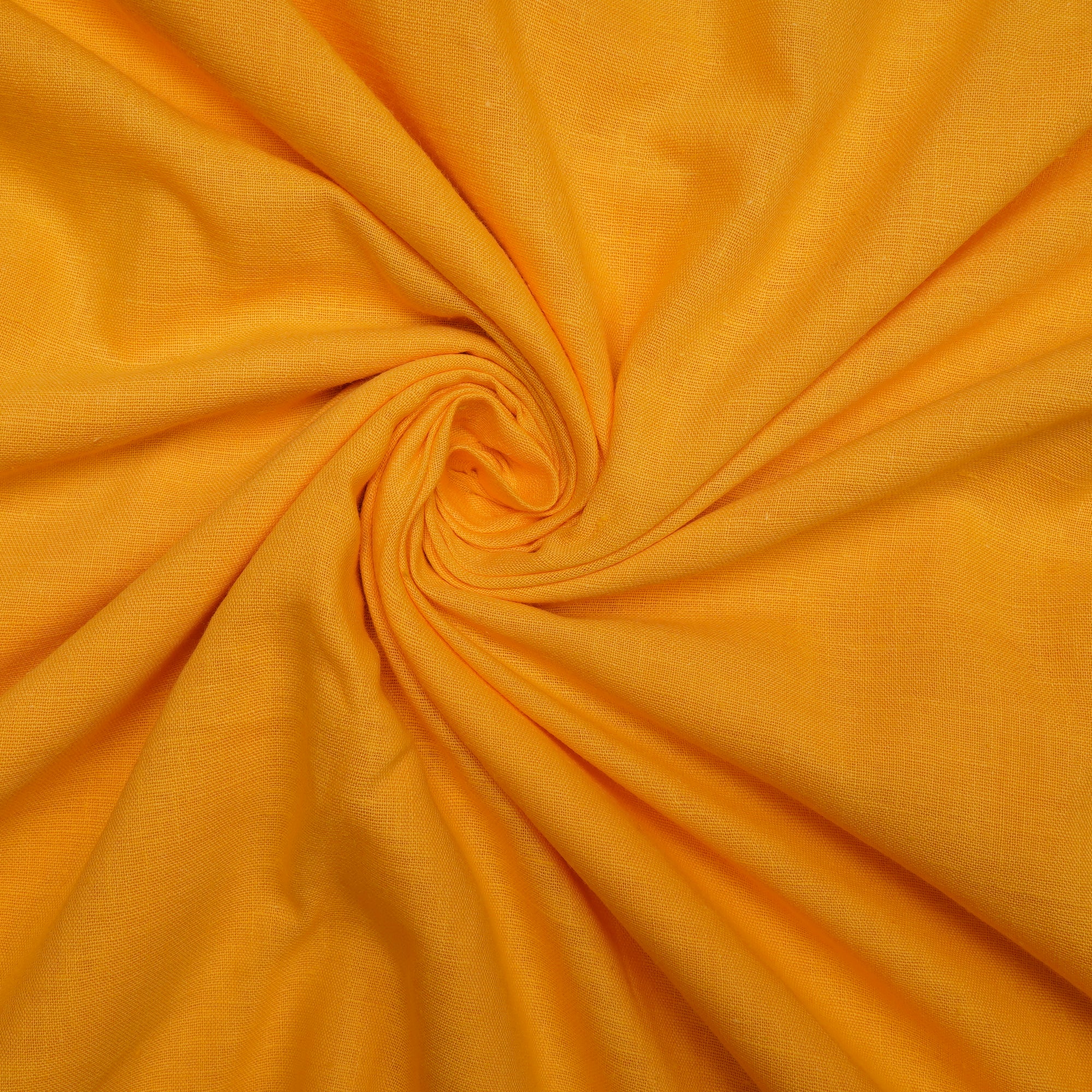 Yellow Color Piece Dyed Handwoven Handspun Cotton Fabric