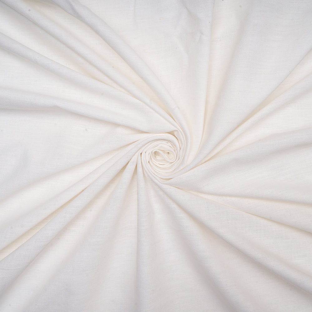 White Color Woven Handspun Cotton Fabric