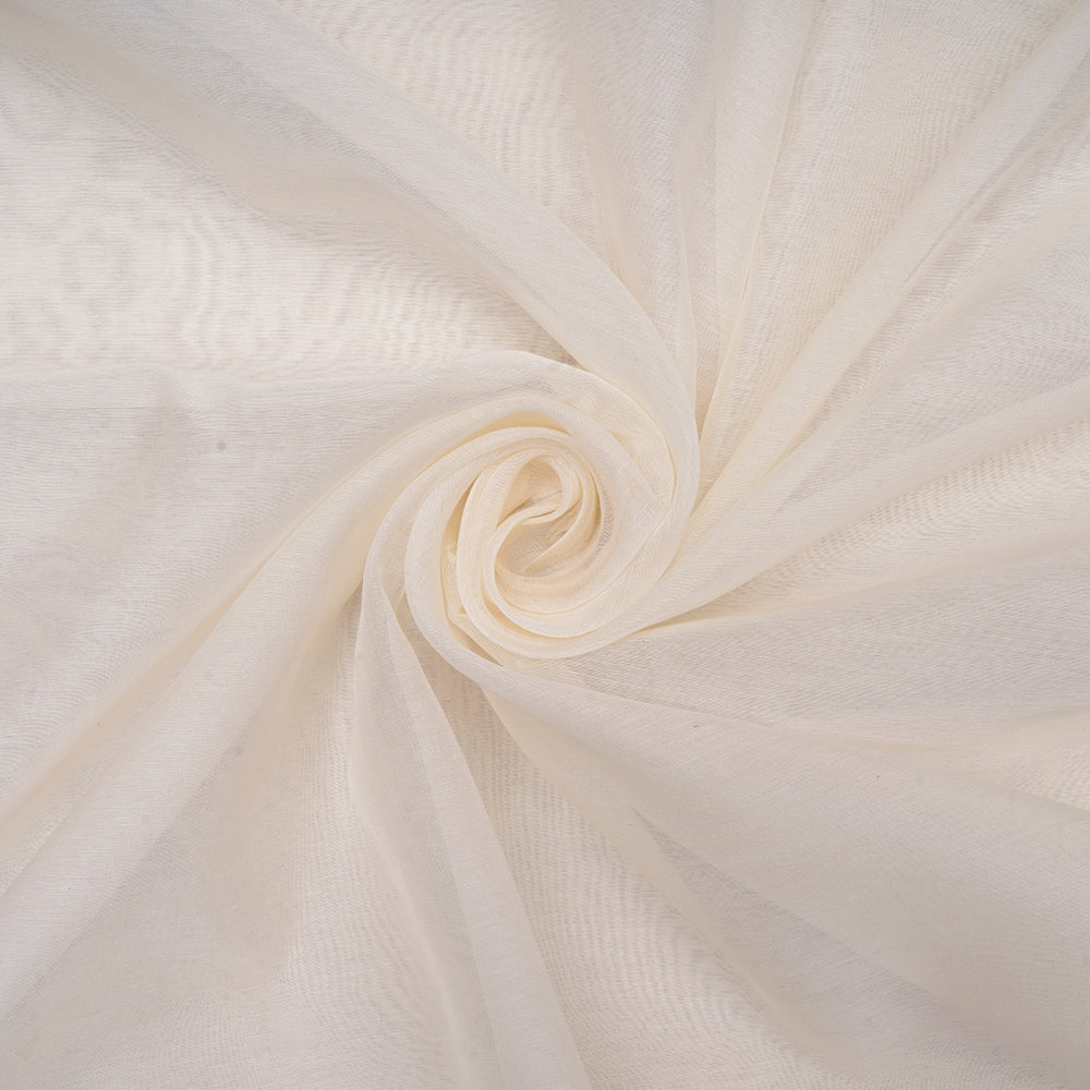 Off White Dyeable Plain Silk Chanderi Fabric