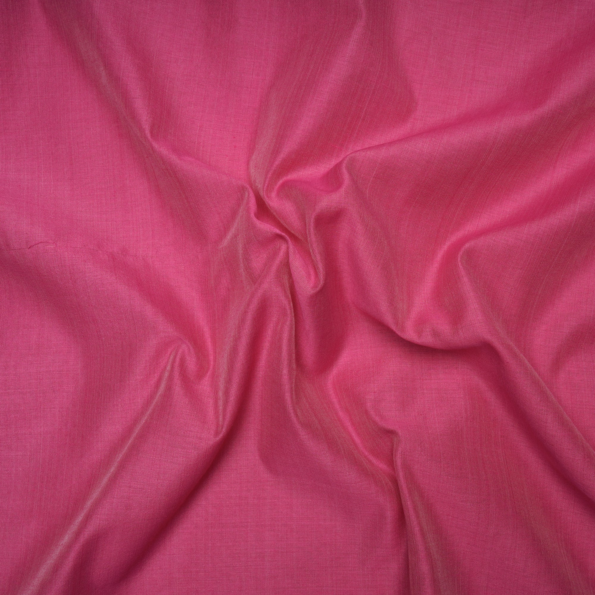 Pink Handwoven Plain Chanderi Poly Cotton Fabric