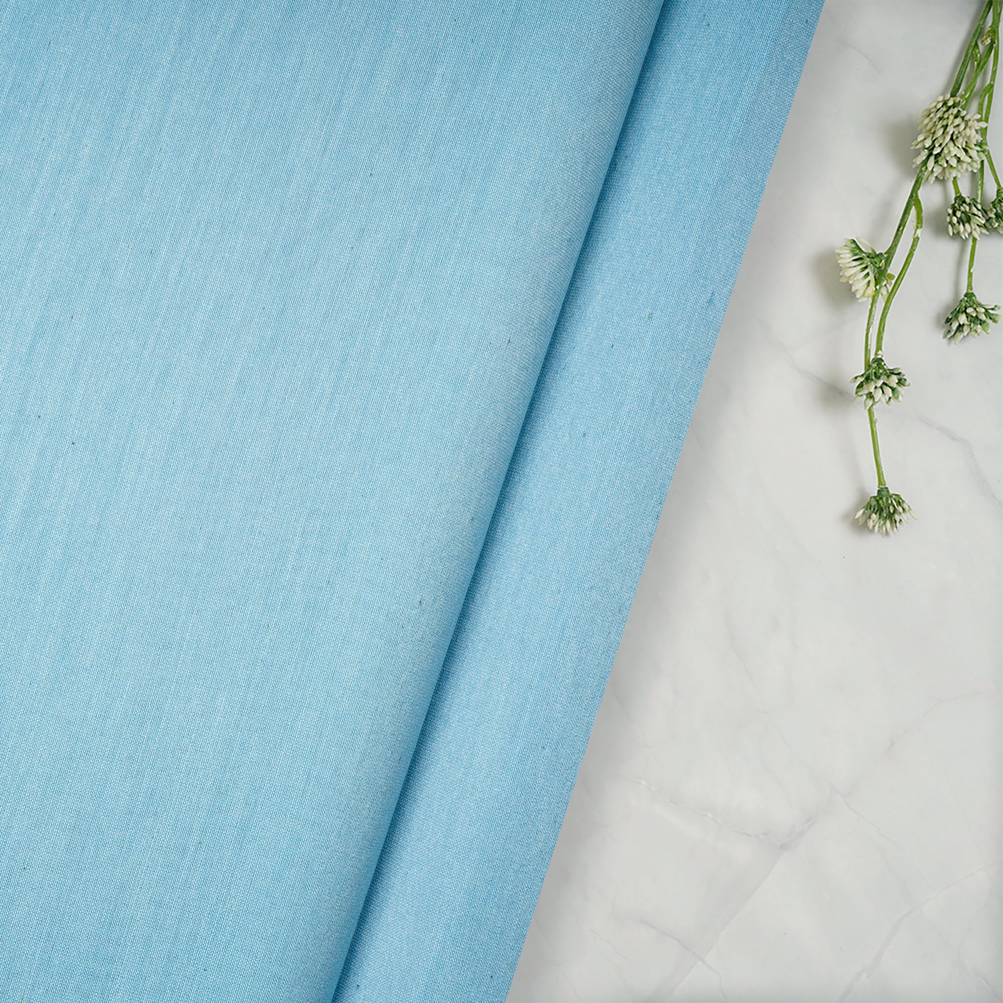 Sky BluePiece Dyed Pure Chanderi Fabric