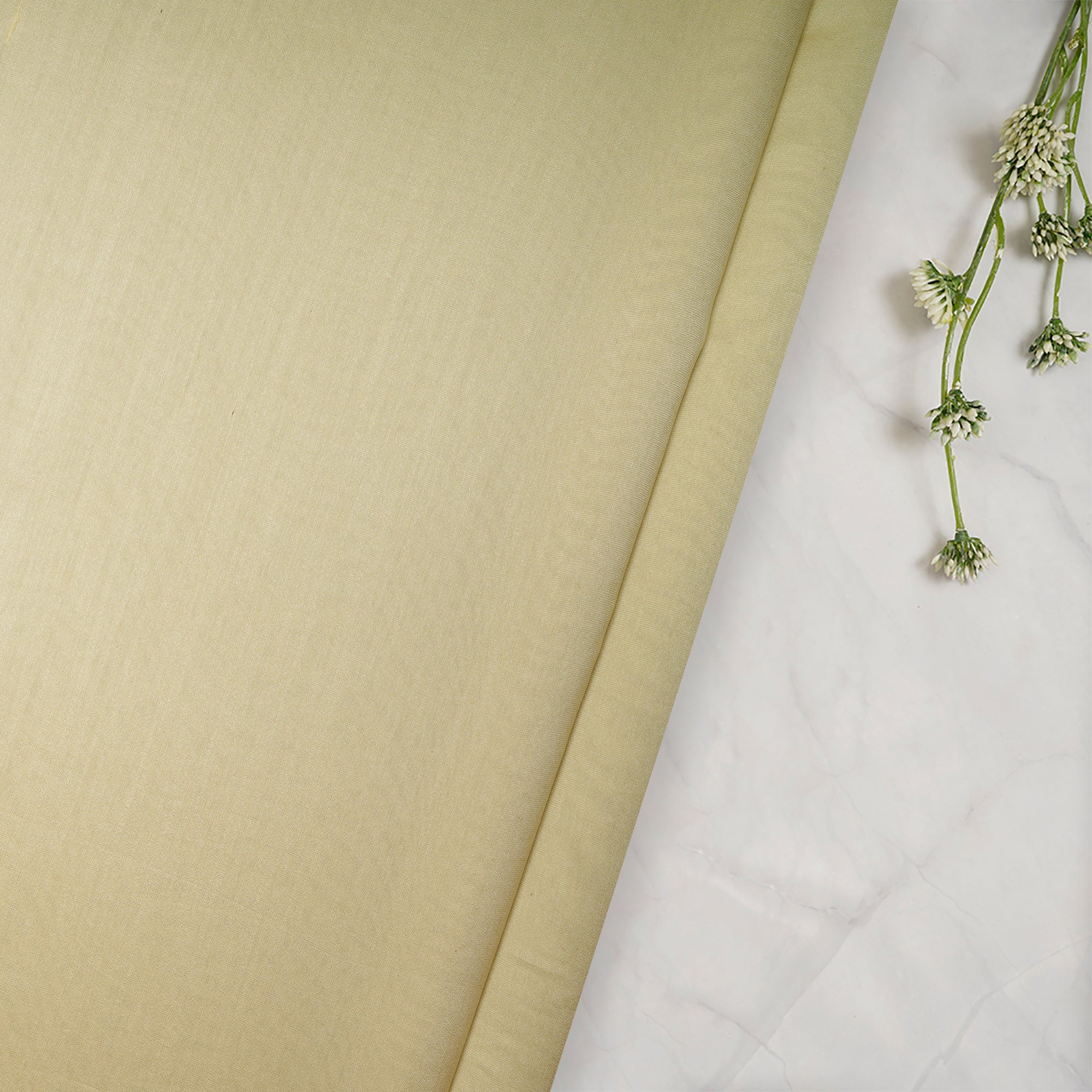 Pale Green Piece Dyed Pure Chanderi Fabric