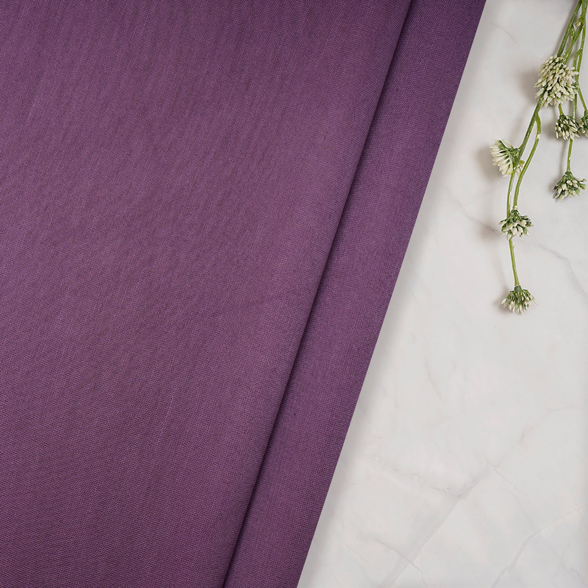 Lavender Piece Dyed Pure Chanderi Fabric