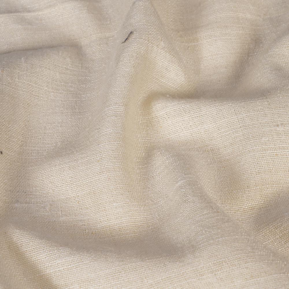Off-White Color Handwoven Matka Silk Dyeable Fabric