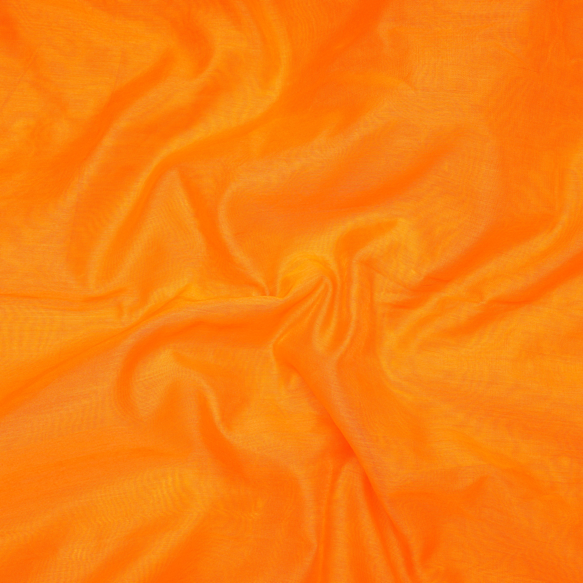 Orange Color Polyester Mono Fancy Chanderi Fabric