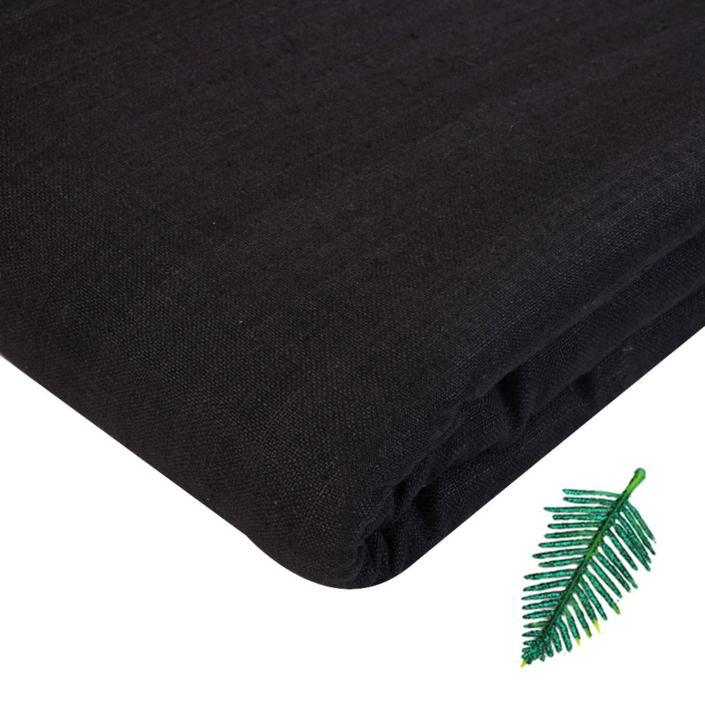 Black Color Natural Heavy Matka Silk Fabric